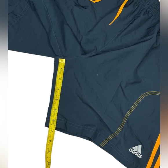 adidas response medium athletic shorts  lining gray neon orange stripe - Picture 3 of 5